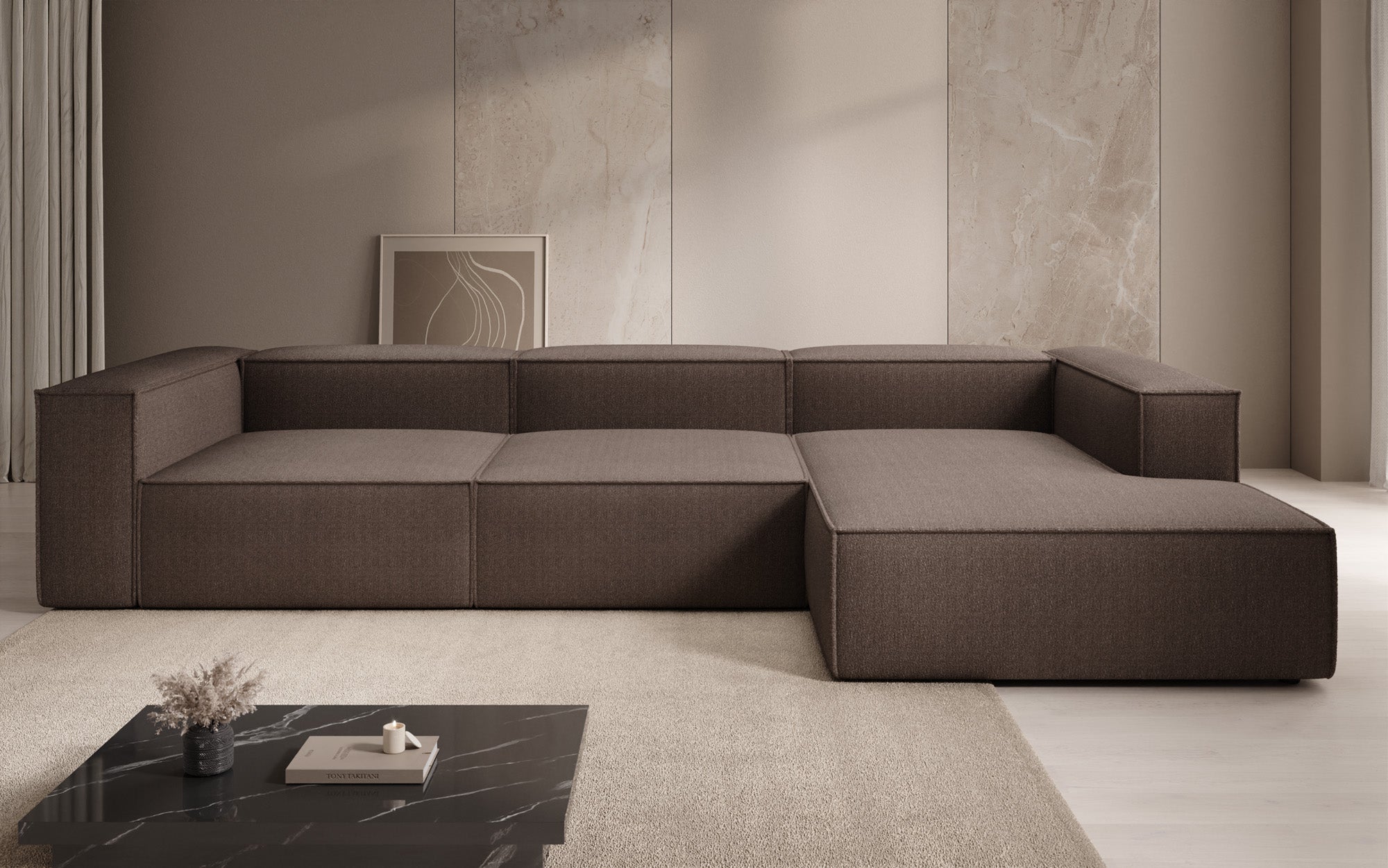 Designer Sofa Lesley L in Bouclé