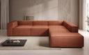 Designer Ecksofa Lesley mit langer Ottomane in Strukturstoff