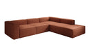 Designer Ecksofa Lesley mit langer Ottomane in Strukturstoff