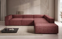 Designer Ecksofa Lesley mit langer Ottomane in Strukturstoff