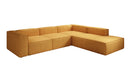 Designer Ecksofa Lesley mit langer Ottomane in Strukturstoff
