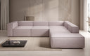 Designer Ecksofa Lesley mit langer Ottomane in Strukturstoff