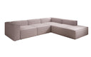 Designer Ecksofa Lesley mit langer Ottomane in Strukturstoff