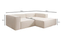 Canapé d’angle design Lesley Mini en tissu texturé