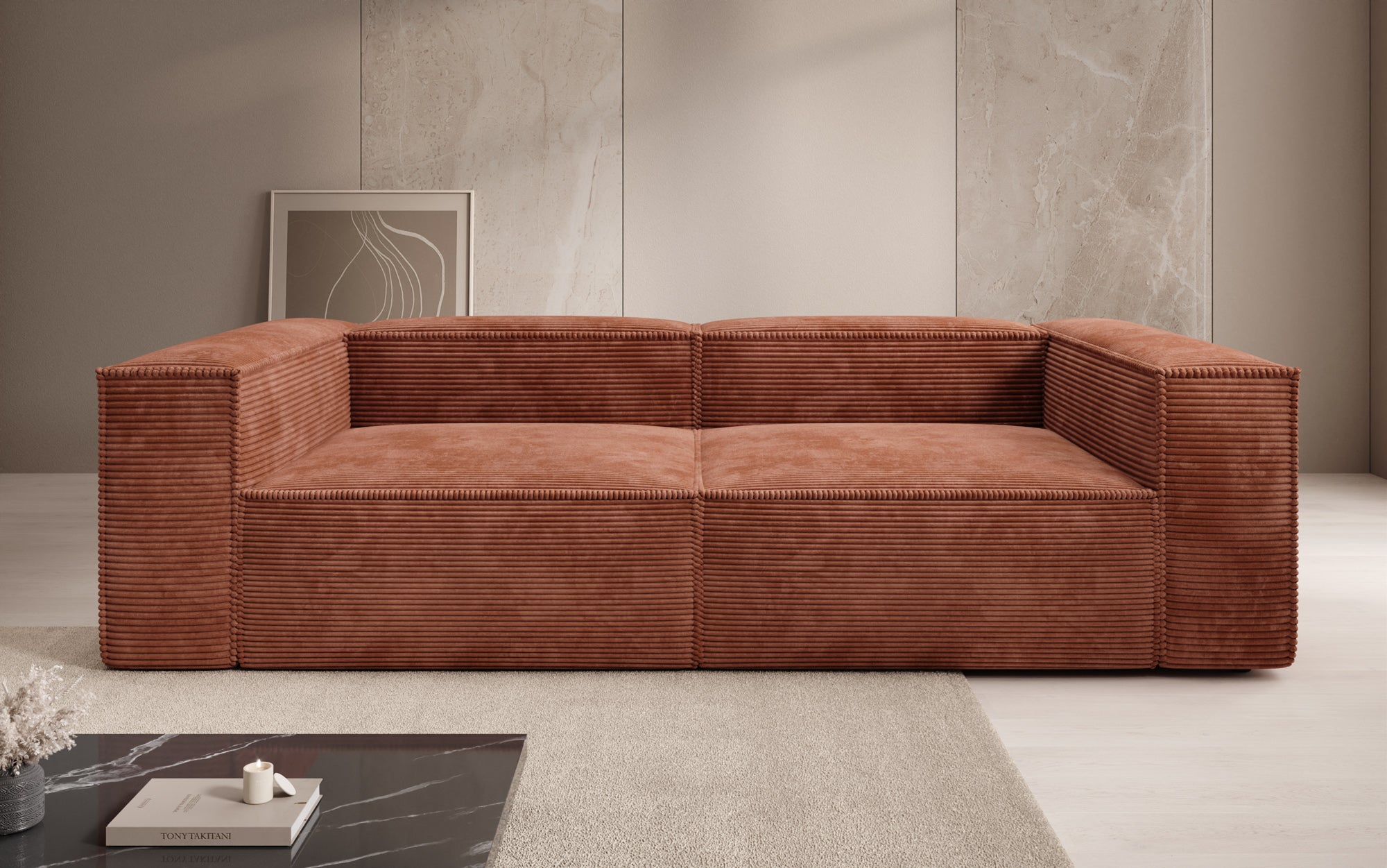 Canapé design Lesley 3 places en Côtelé
