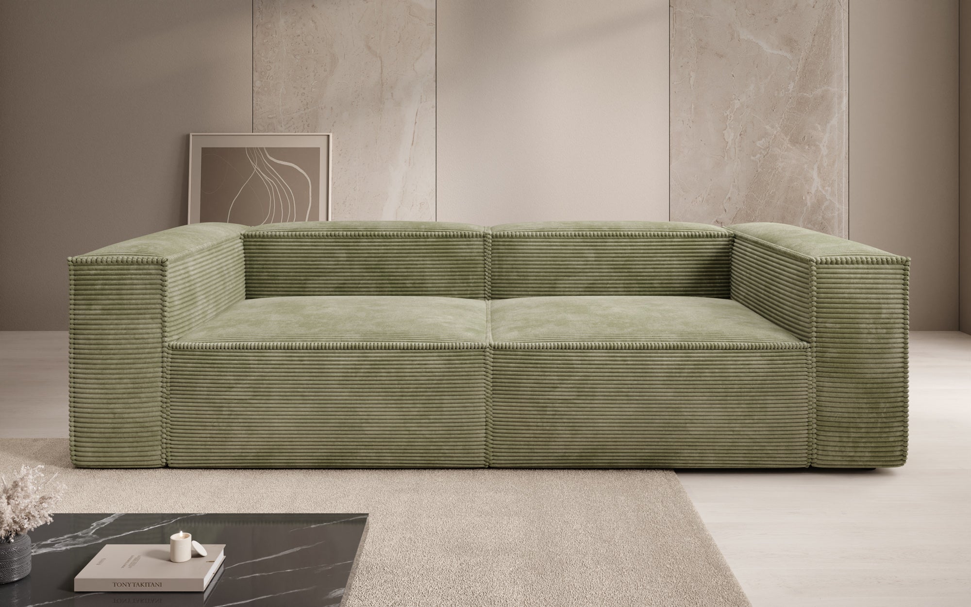 Canapé design Lesley 3 places en Côtelé