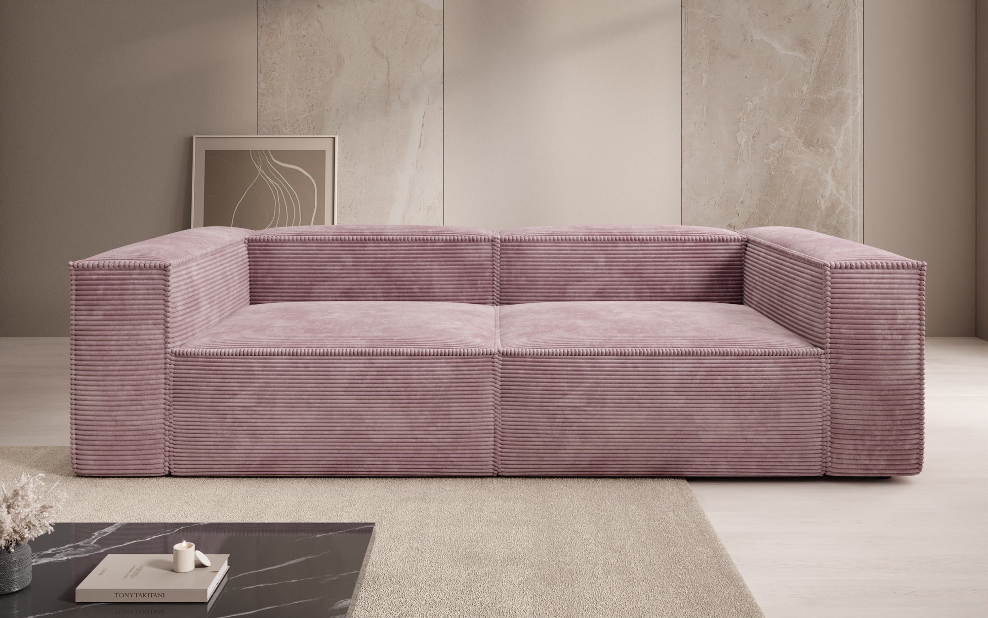 Canapé design Lesley 3 places en Côtelé