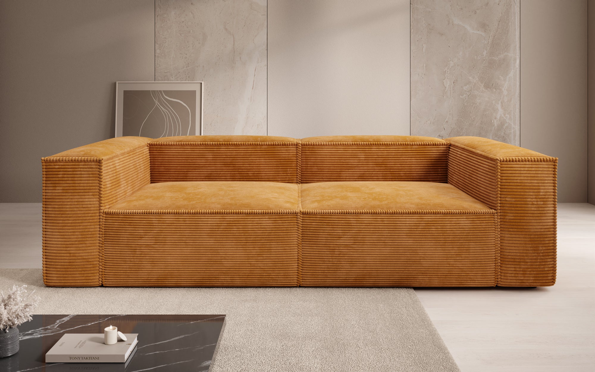 Canapé design Lesley 3 places en Côtelé