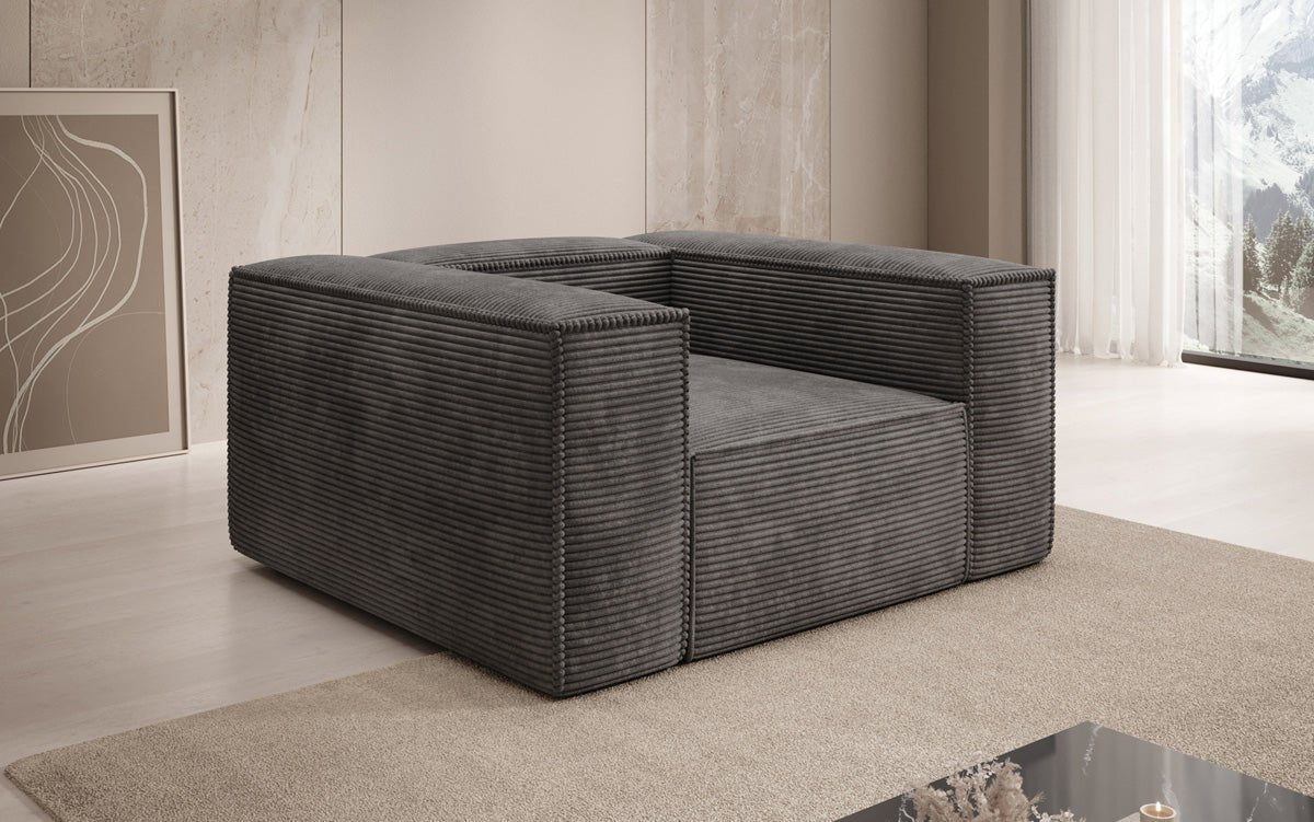 Designer Sofa-Sessel Lesley in Ribstof