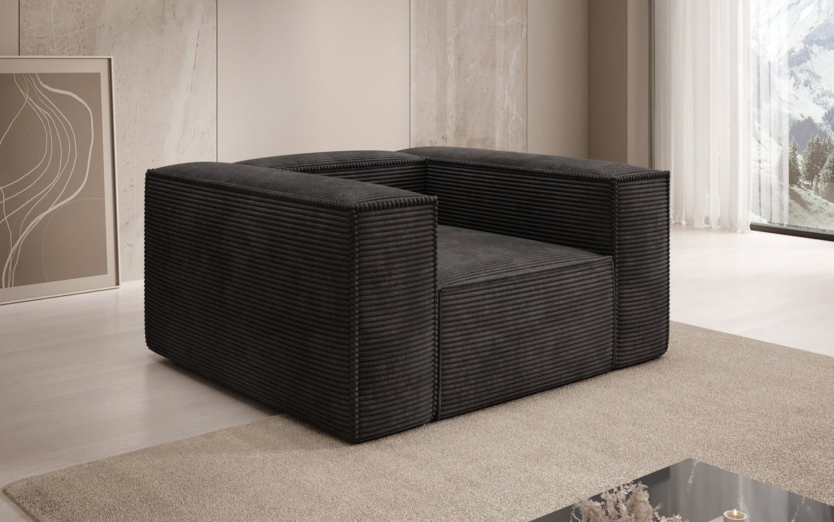Designer Sofa-Sessel Lesley in Ribstof