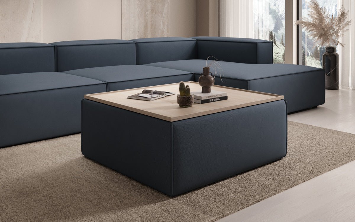 Beistellhocker/Couchtisch Lesley avec espace de rangement en Tissu