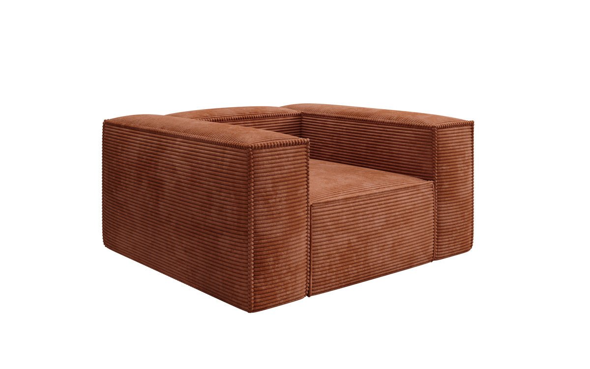 Designer Sofa-Sessel Lesley in Ribstof