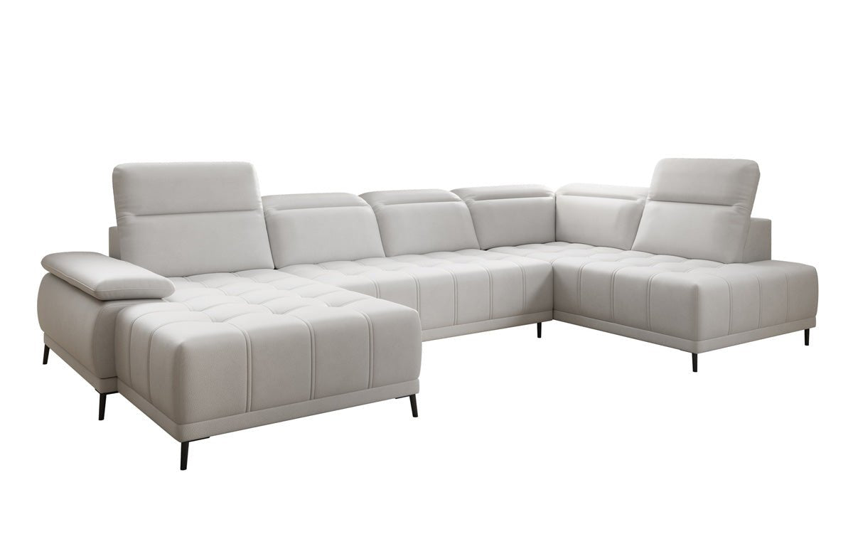 Canapé design Lyra U avec fonction de couchage électrique en cuir véritable