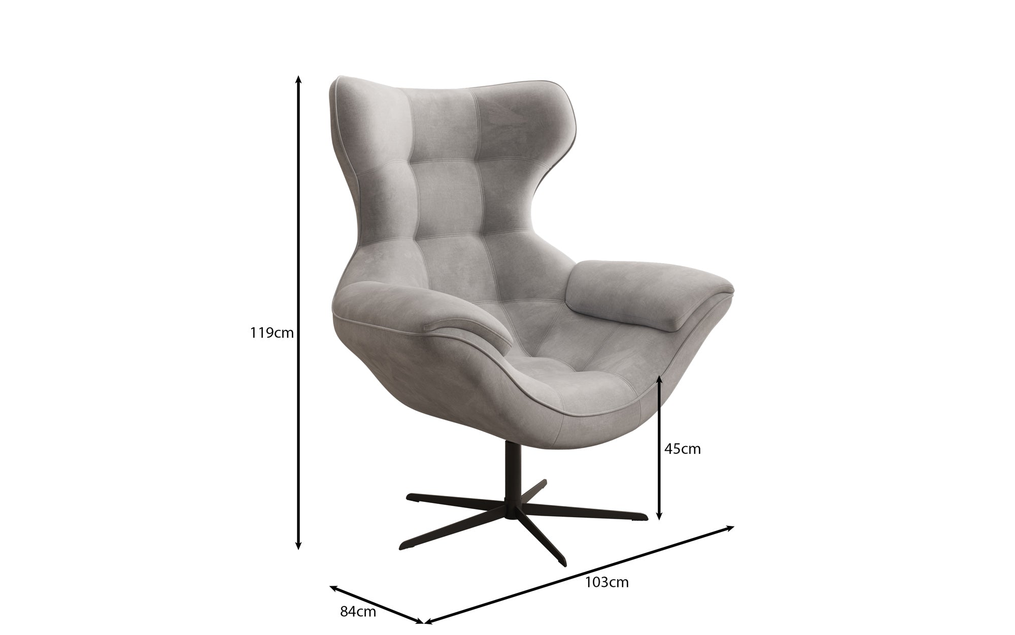 Designer Sofa-Sessel Aurelio in Fluweel