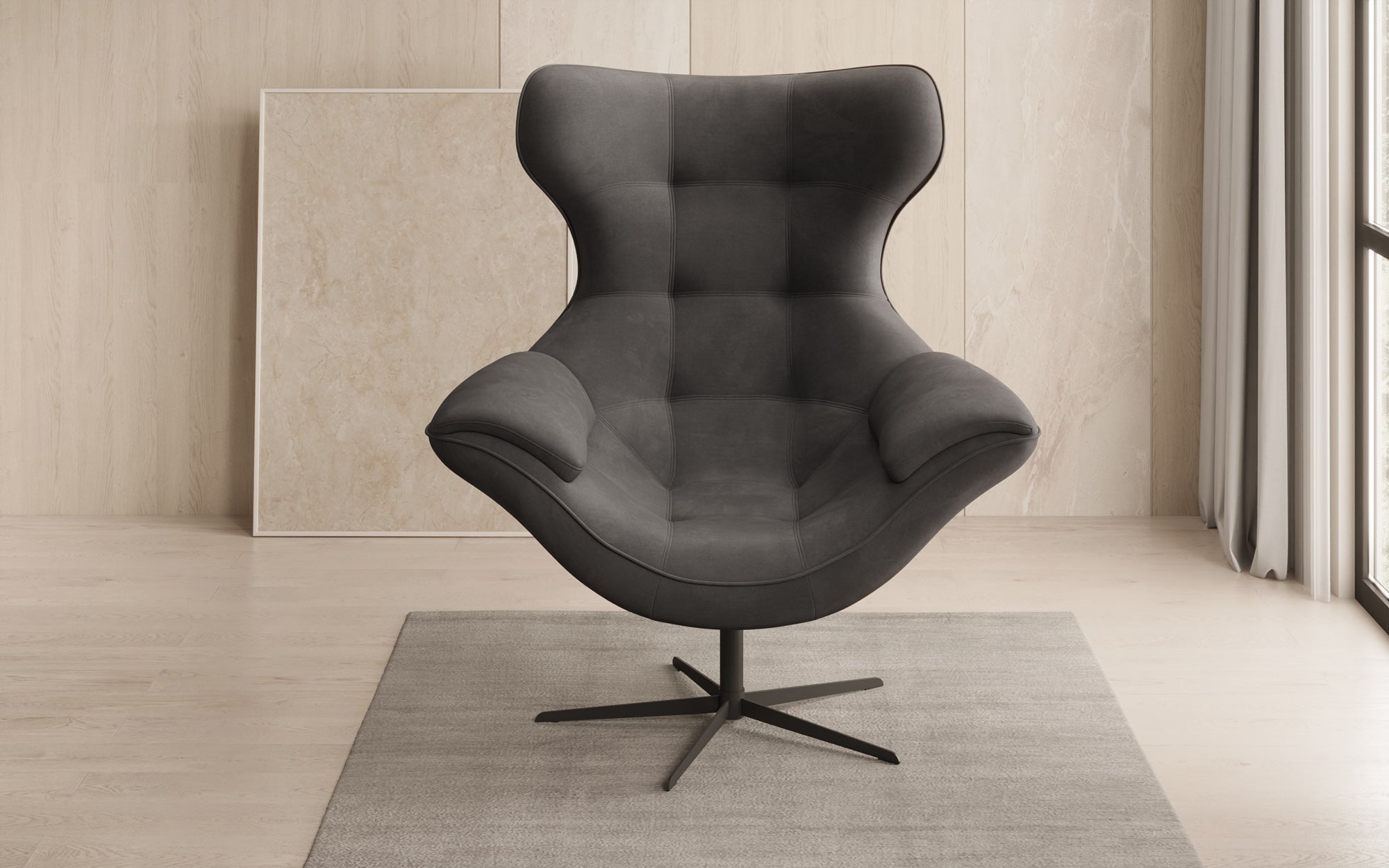 Designer Sofa-Sessel Aurelio in Fluweel