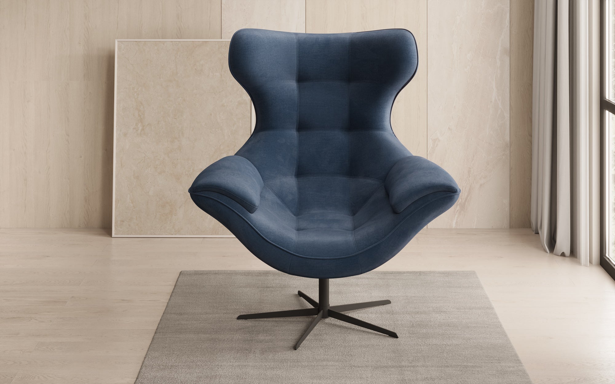 Designer Sofa-Sessel Aurelio in Fluweel