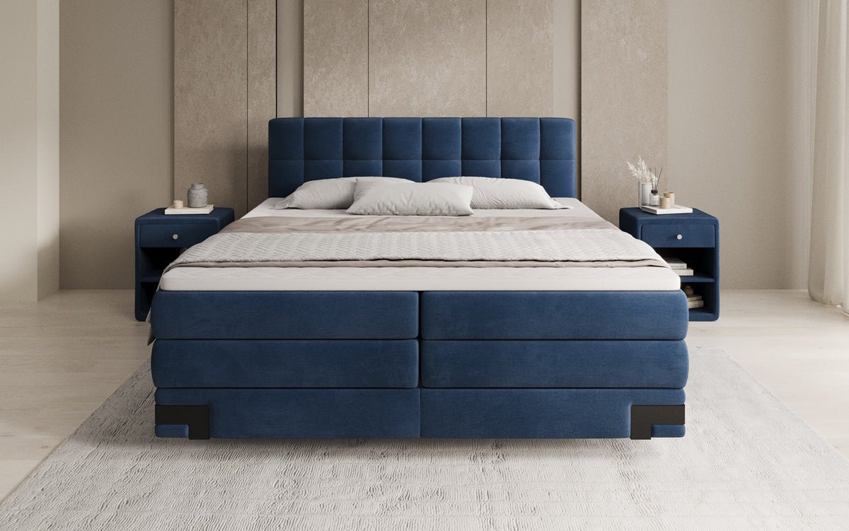 Boxspringbed Isabell met opbergruimte in Fluweel