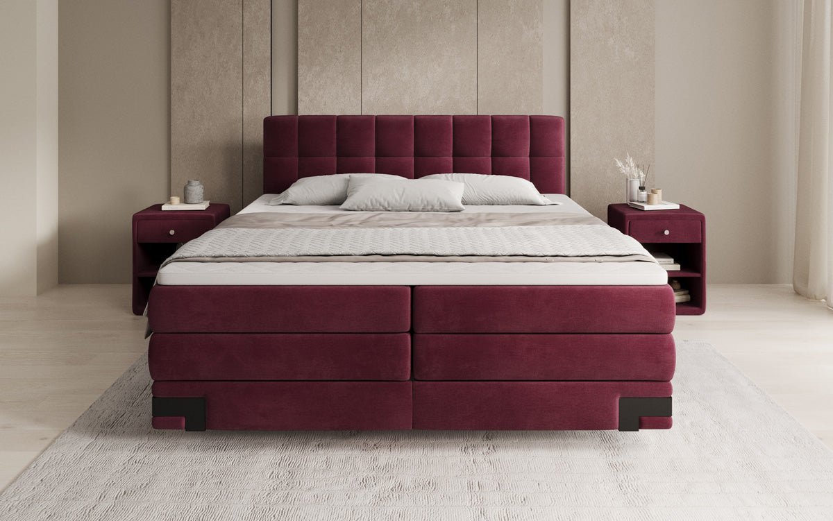 Boxspringbed Isabell met opbergruimte in Fluweel