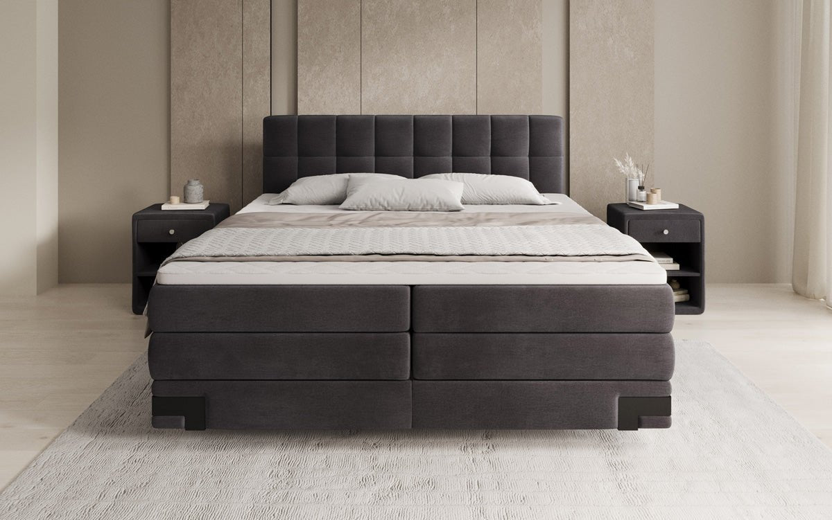 Boxspringbed Isabell met opbergruimte in Fluweel
