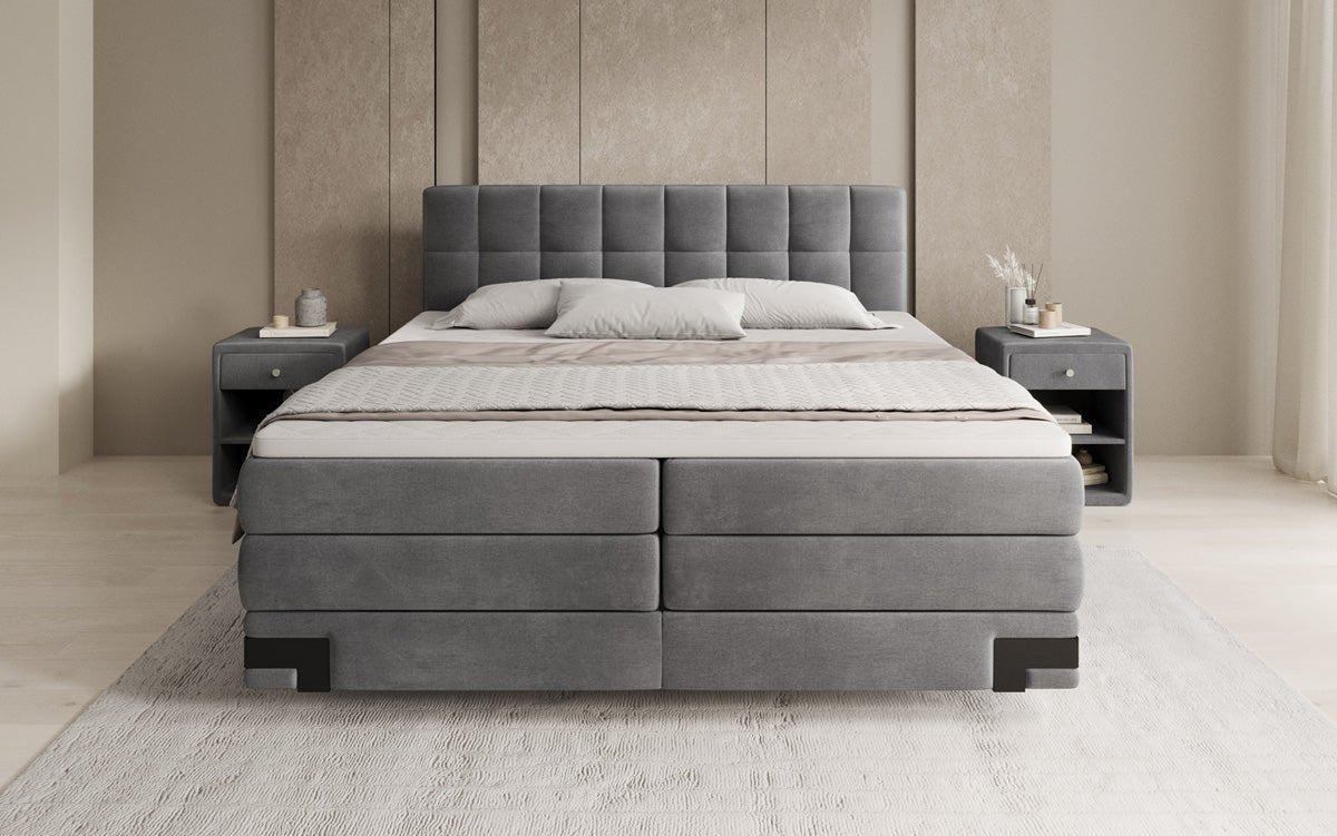 Boxspringbed Isabell met opbergruimte in Fluweel