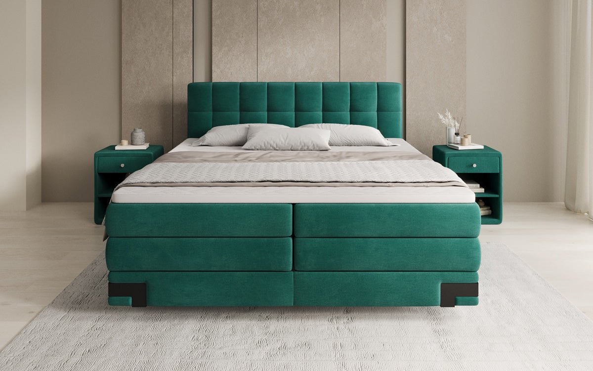 Boxspringbed Isabell met opbergruimte in Fluweel