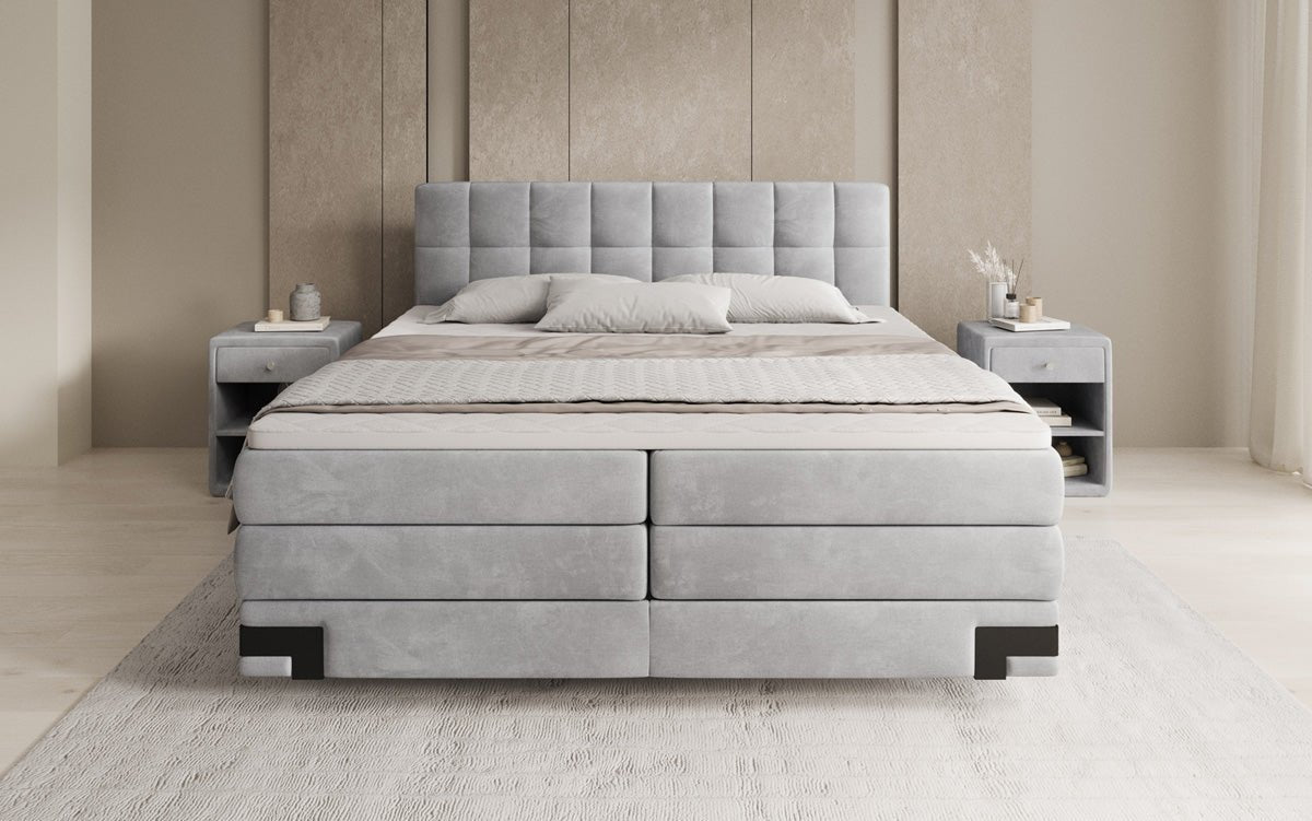 Boxspringbed Isabell met opbergruimte in Fluweel