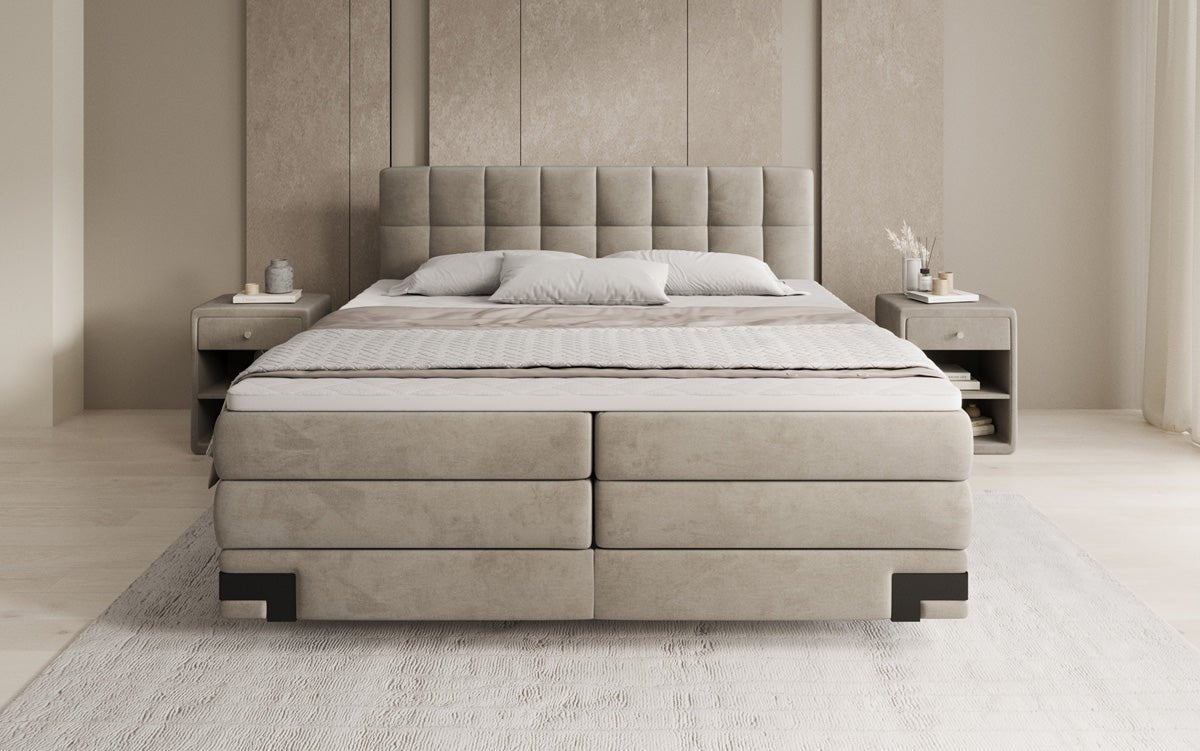 Boxspringbed Isabell met opbergruimte in Fluweel