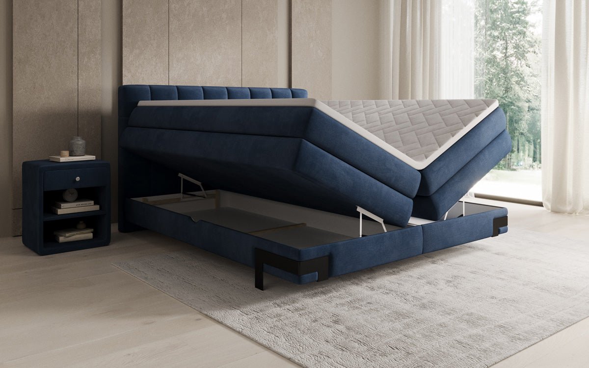 Boxspringbed Isabell met opbergruimte in Fluweel