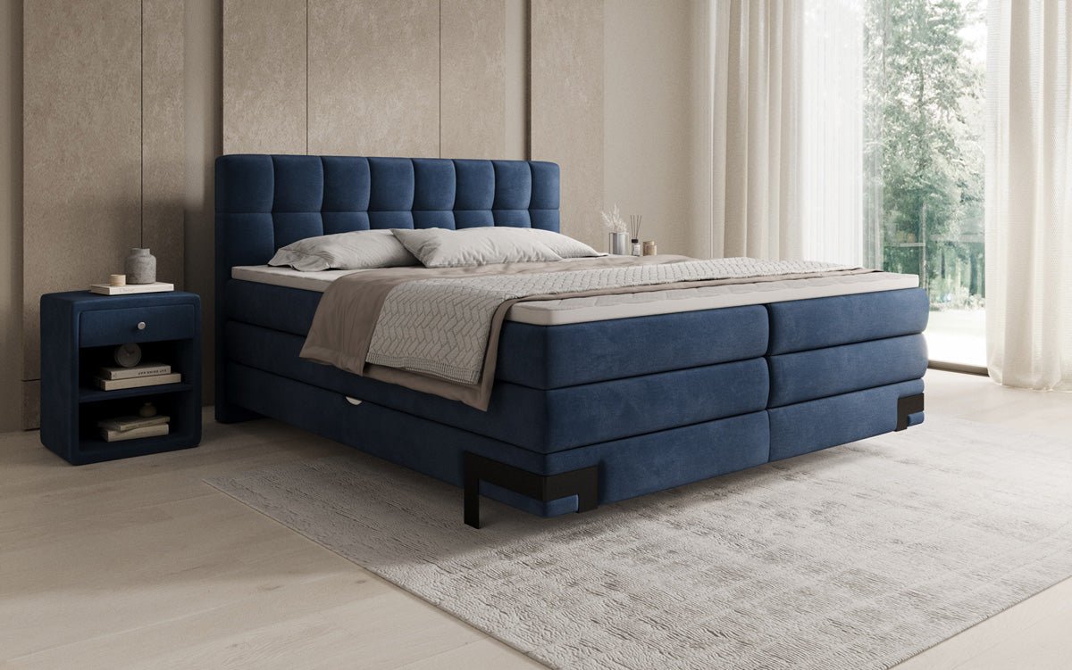Boxspringbed Isabell met opbergruimte in Fluweel