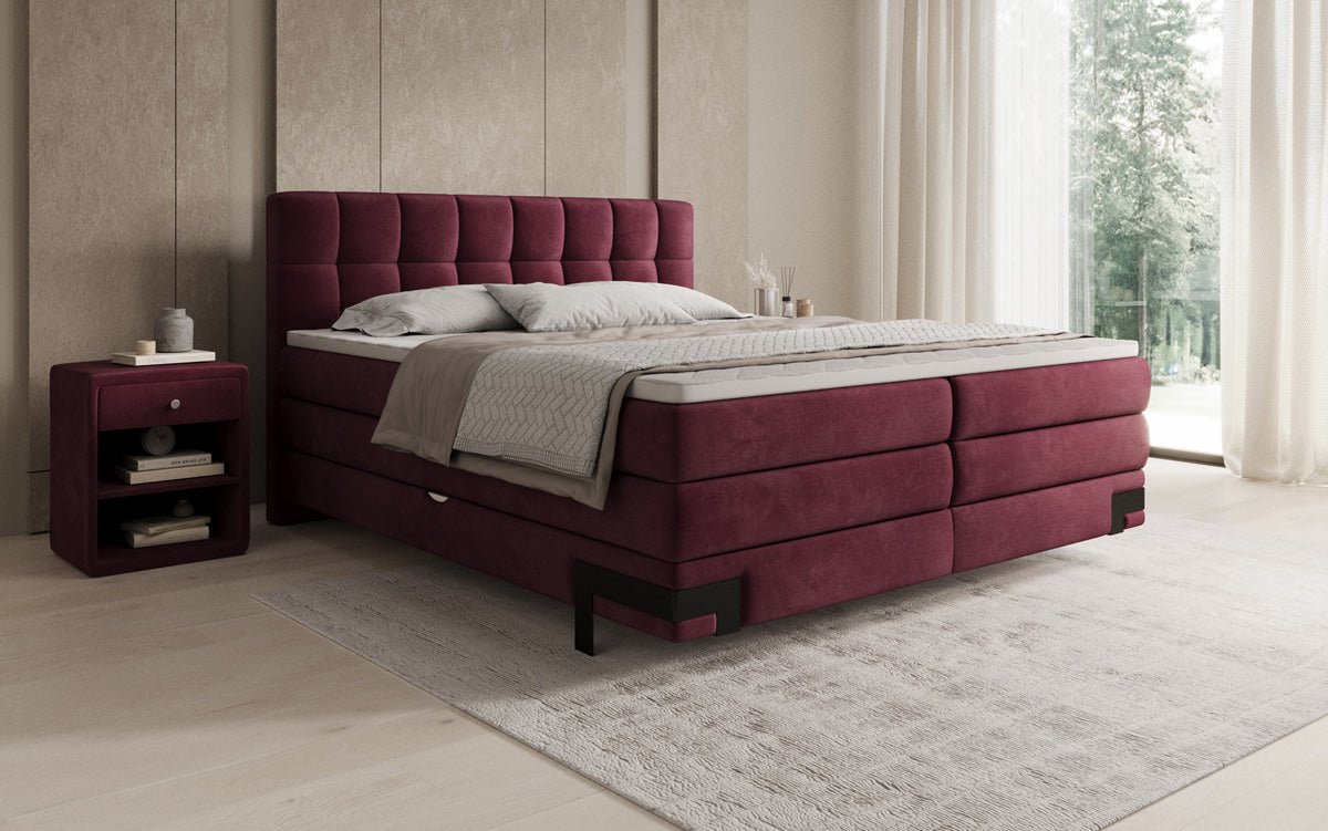 Boxspringbed Isabell met opbergruimte in Fluweel