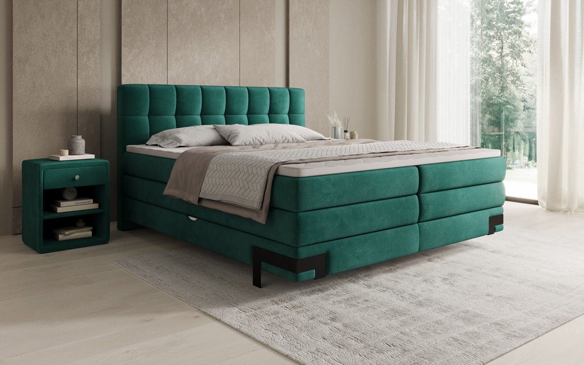Boxspringbed Isabell met opbergruimte in Fluweel