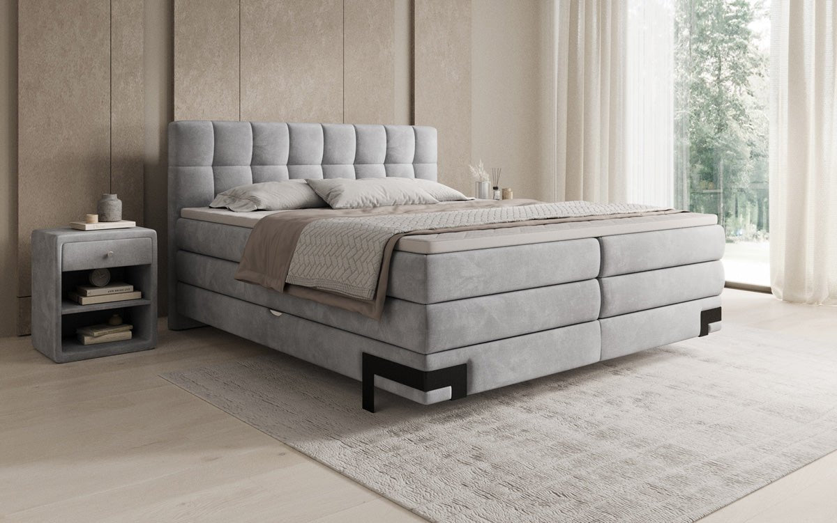 Boxspringbed Isabell met opbergruimte in Fluweel