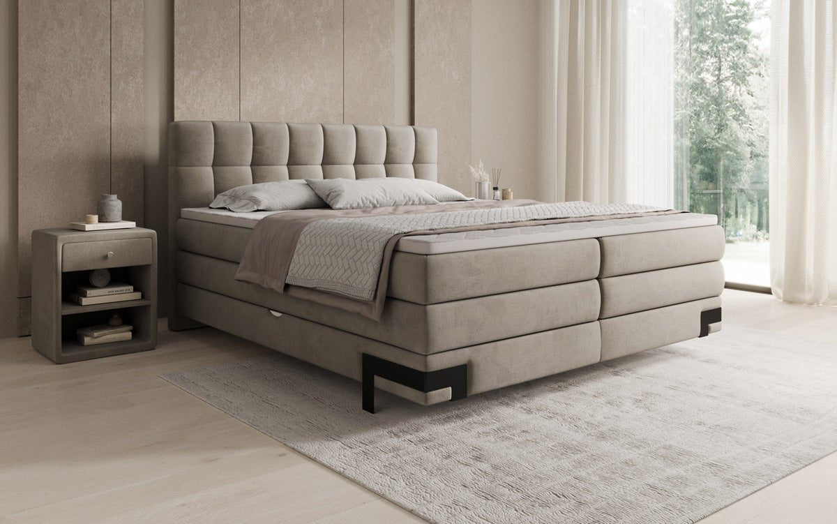 Boxspringbed Isabell met opbergruimte in Fluweel