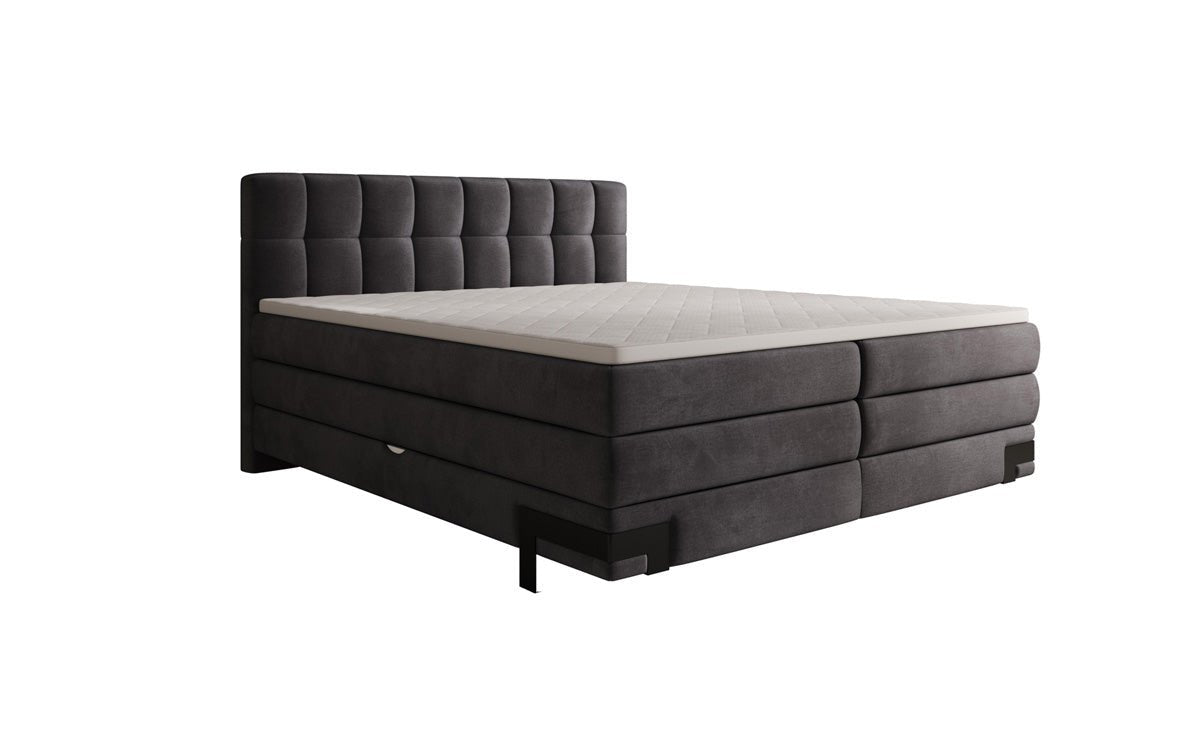 Boxspringbed Isabell met opbergruimte in Fluweel