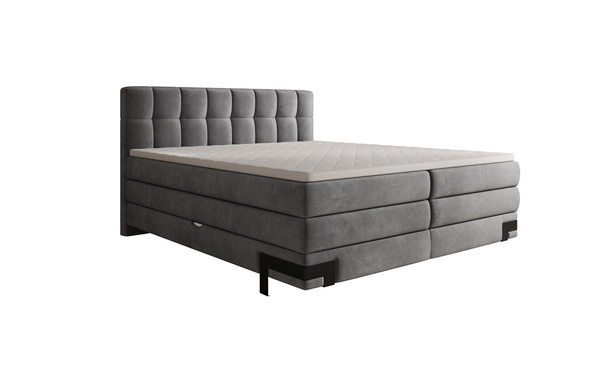 Boxspringbed Isabell met opbergruimte in Fluweel