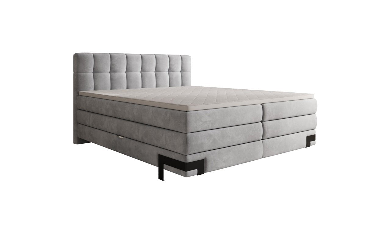 Boxspringbed Isabell met opbergruimte in Fluweel