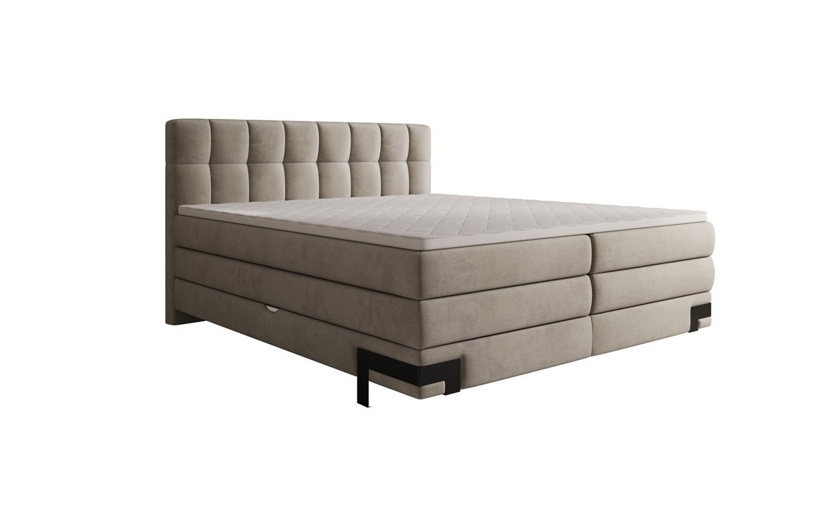 Boxspringbed Isabell met opbergruimte in Fluweel