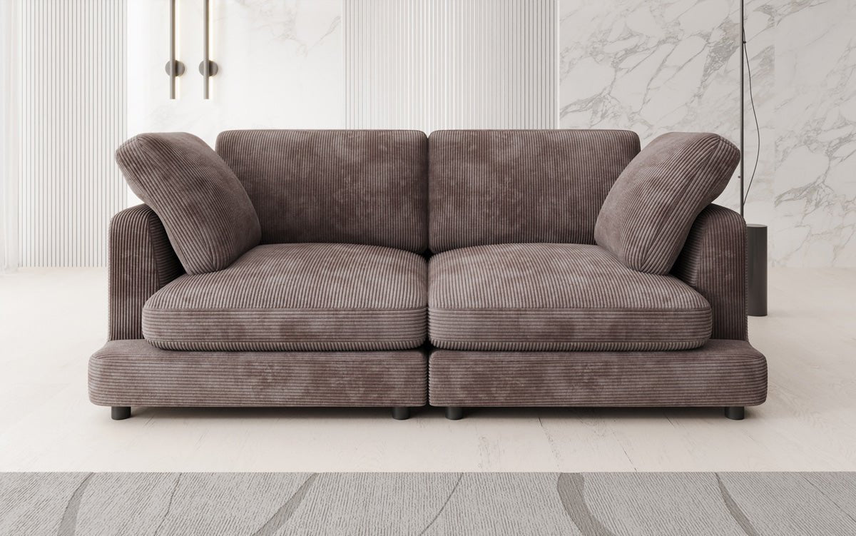 Designer 2-zits bank Thalessa in Ribstof