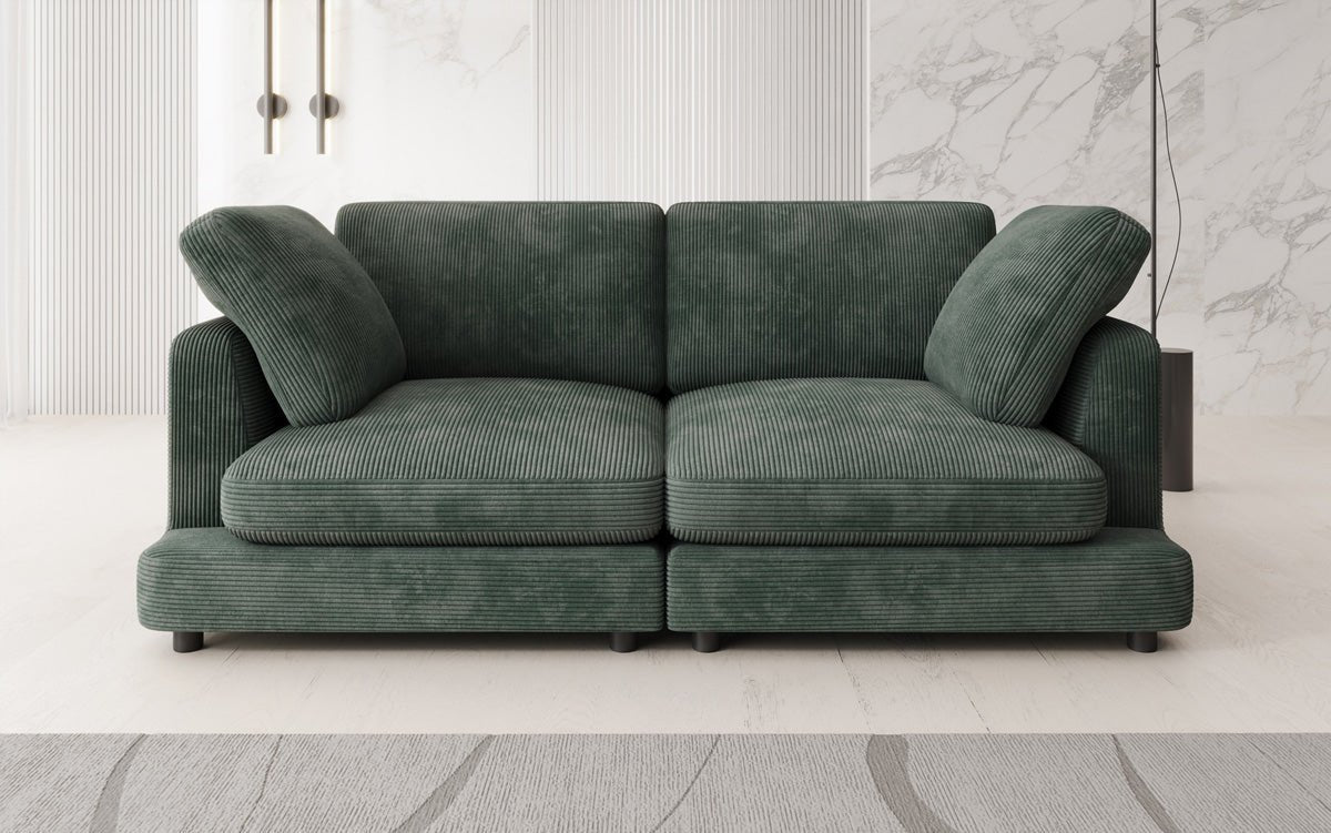Designer 2-zits bank Thalessa in Ribstof