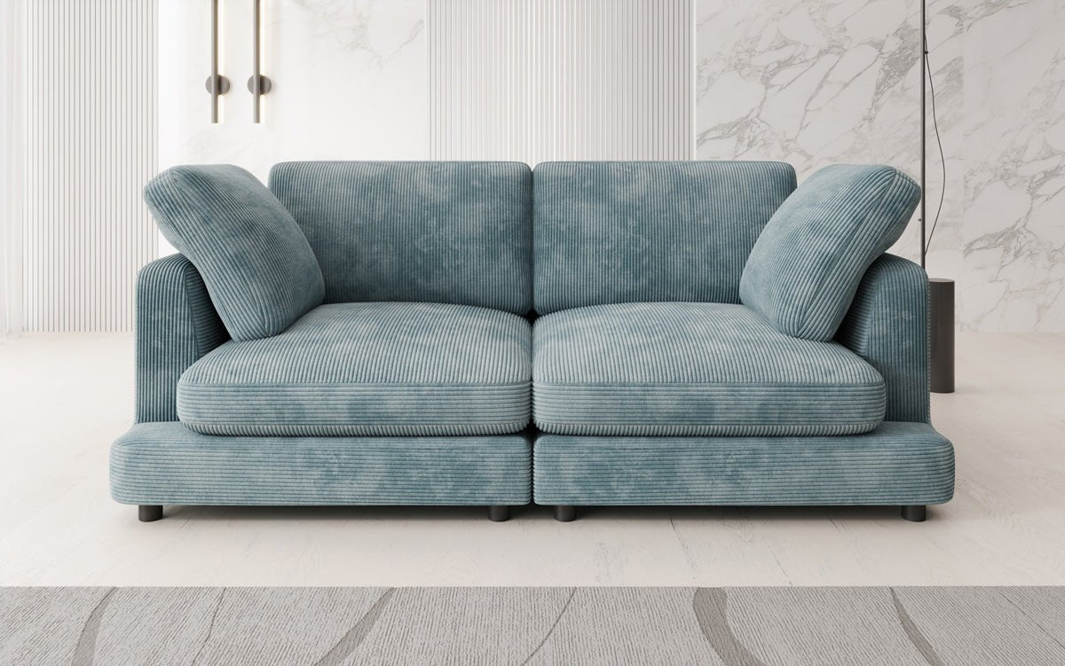 Designer 2-zits bank Thalessa in Ribstof