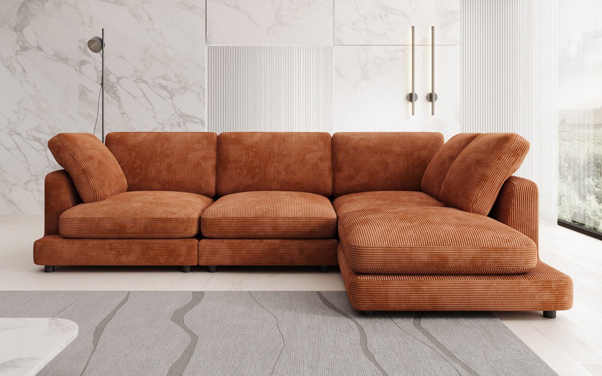 Designerbank Thalessa L in Ribstof
