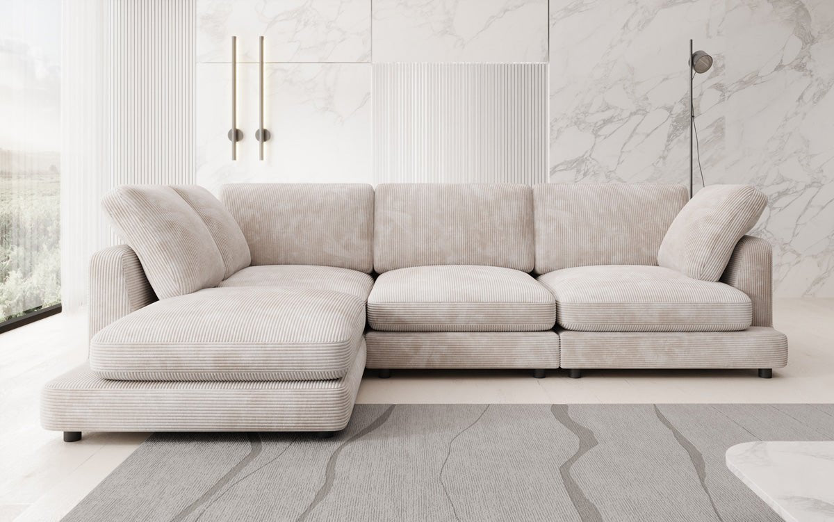 Designerbank Thalessa L in Ribstof