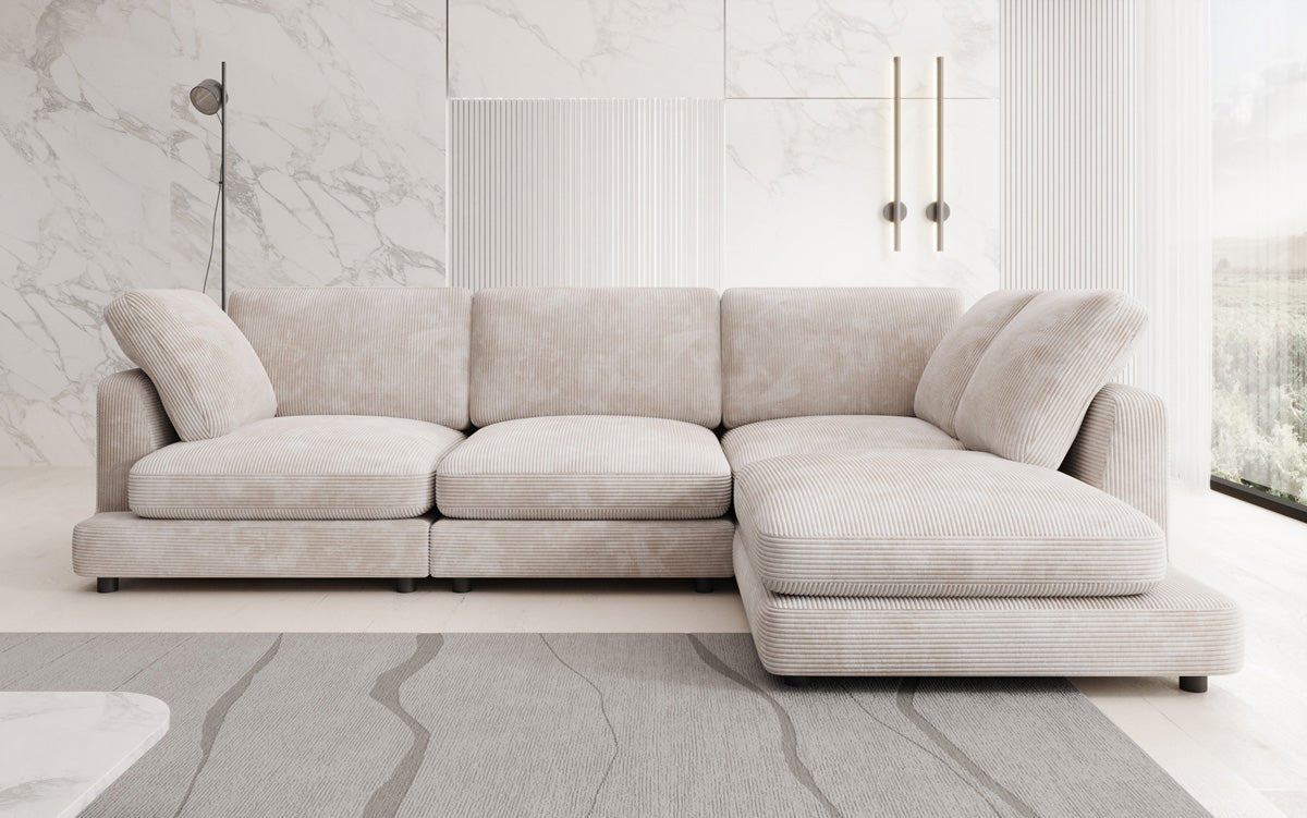 Designerbank Thalessa L in Ribstof