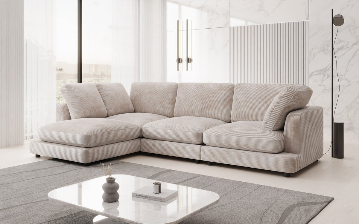 Designerbank Thalessa L in Ribstof