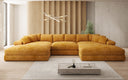 Designer Sofa Bernardo U mit breiter Ottomane in Cord