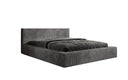 Lit rembourré design Harmon en côtelé avec rangement