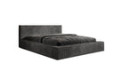 Lit rembourré design Harmon en côtelé avec rangement