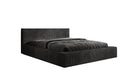 Lit rembourré design Harmon en côtelé avec rangement