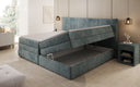 Lit boxspring familial Stella en 220/240x200 avec rangement en côtelé