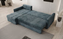 Designer Ecksofa Roma in Cord mit Schlaf- und Klappfunktion